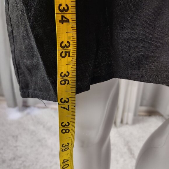 Forever 21+ Black Linen Blend Midi Dress Spaghetti Strap Tie Front Size 3X - Picture 7 of 12